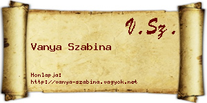 Vanya Szabina névjegykártya