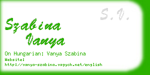 szabina vanya business card